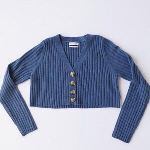 Urban Outfitters Blue Cropped Cardigan